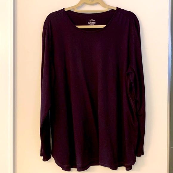 J. Jill Tops - JJill Deep Purple Scoop Neck Performance Fit Long Sleeve Top. 8% Spandex.Size XL
